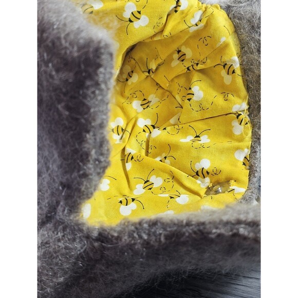 handmade wool felted Small Handbag Bee Print Inside Magnet Snap Boho Hippy - Picture 9 of 10